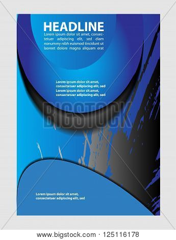blue flyer background vector template design blue