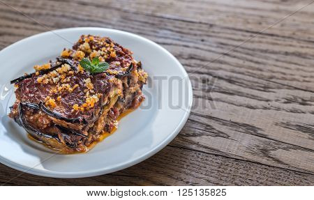 Portion Of Parmigiana Di Melanzane