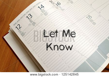 Let me know text concept write on notebook