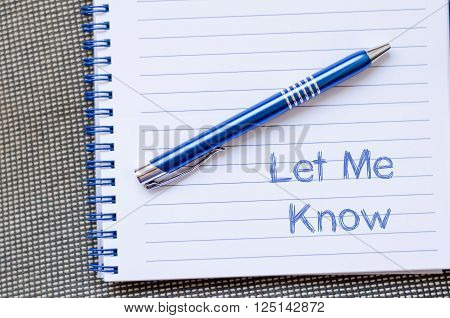 Let me know text concept write on notebook