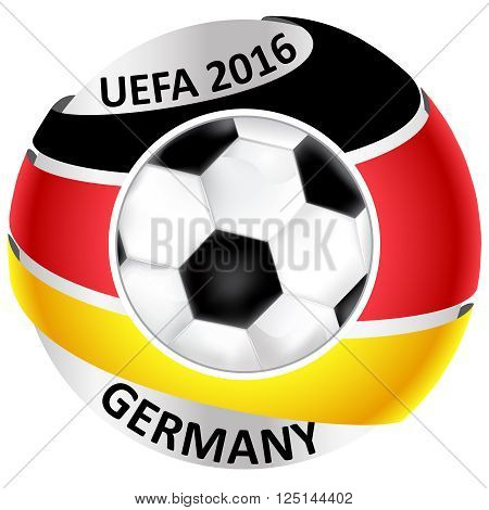 UEFA Germany football team. Soccer Ball with Germany's Flag. Champions League. Euro 2016