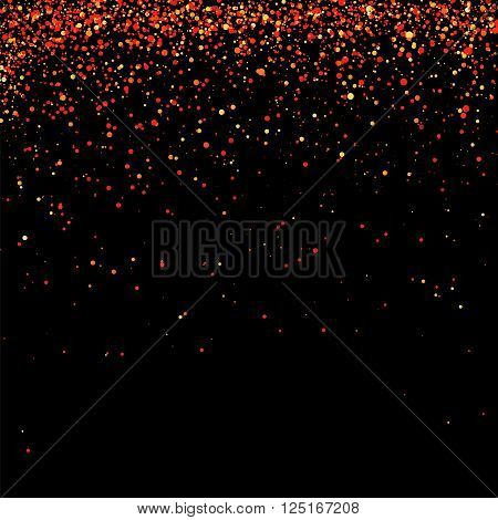 Red Confetti Isolated on Black Background. Abstract Red Parts.
