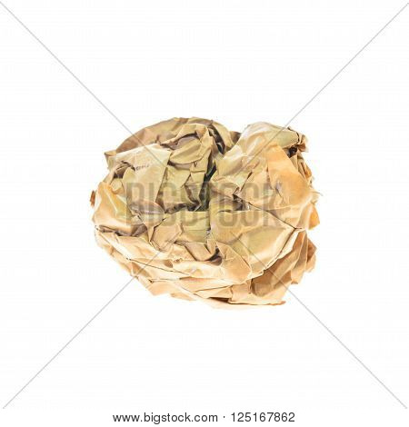 Crumpled paper balls isolated on white background
