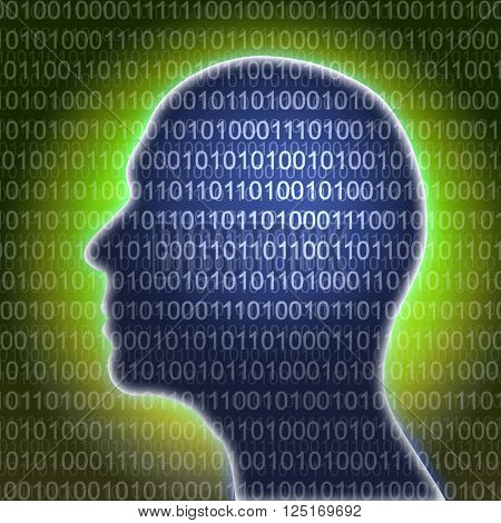 Artificial intelligence - concept image with binary code