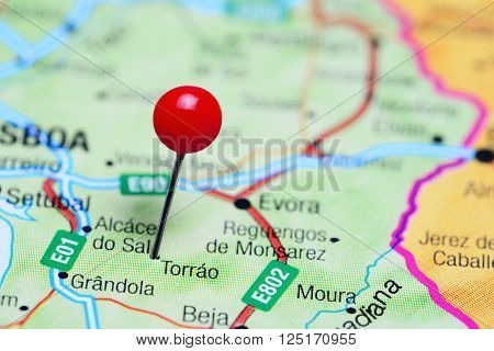 Torrao pinned on a map of Portugal