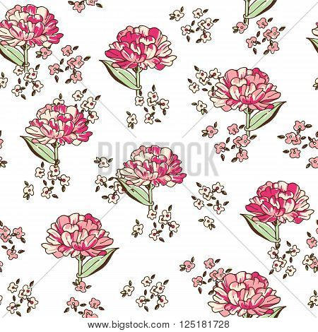 Floral delicate colorful  vector seamless pattern texture