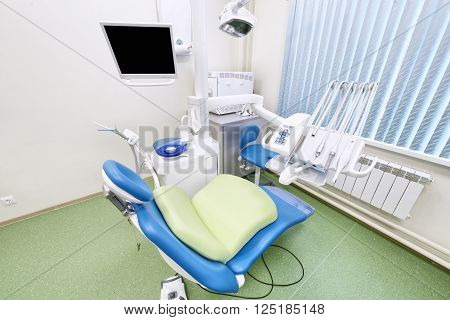 interior and medical equipment in the dental clinic