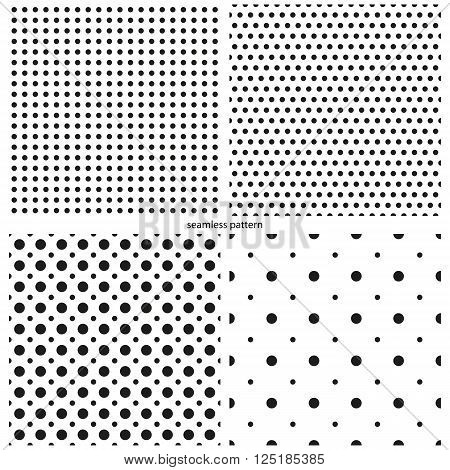 set of seamless patterns - circles peas of various sizes. Vector illustration.