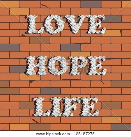 Graffiti on the Brick Wall Background Texture