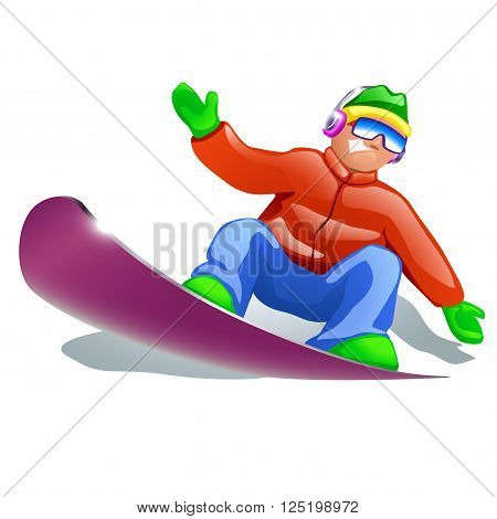 illustration of snowboartder on white back ground