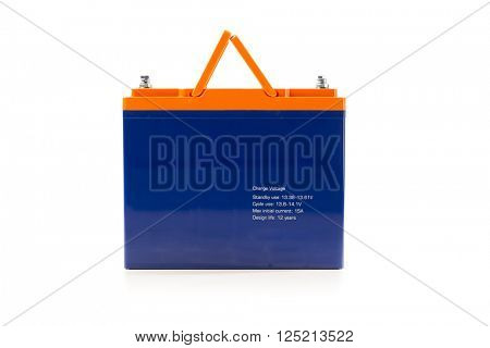 industrial lead acid battery, isolated on white