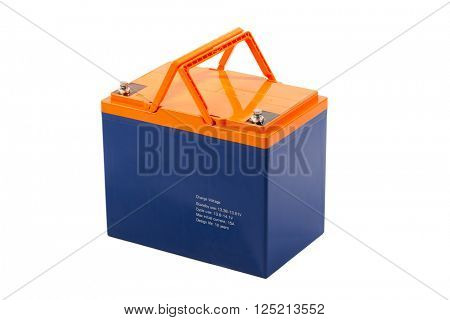 industrial lead acid battery, isolated on white