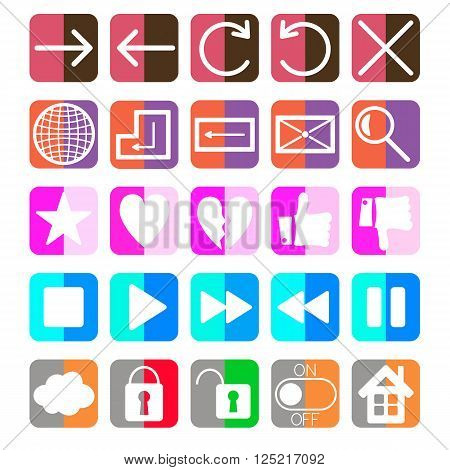 social network web navigation icons vector set