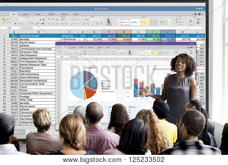 Spreadsheet Document Financial Report Concept