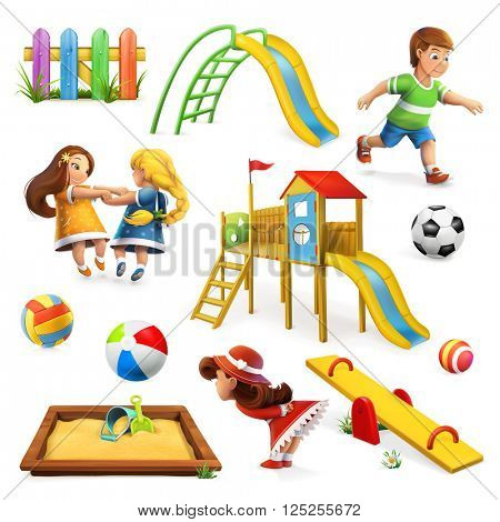 Playground, vector icon set