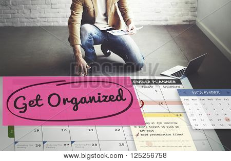 Get Organized Tidy Up Clean Schedule To Do Concept