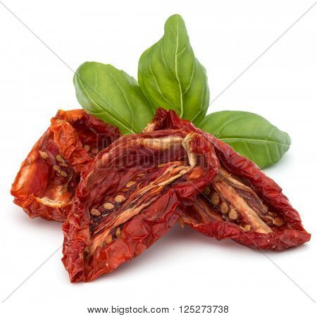 Dried tomatoes isolated on white background cutout