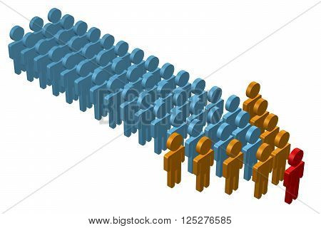 Concept: leadership, isolated on white background. 3D rendering.