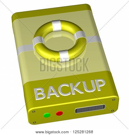 Concept - Backup, isolated on white background. 3D rendering.