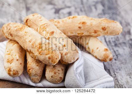 gougeres on a woodwn table