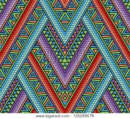 Abstract Seamless Pattern With Ethnic Ornament.eps