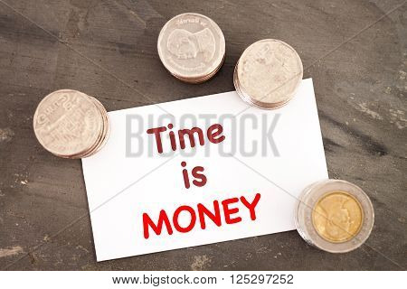 Time is money inspirational quote, stock photo