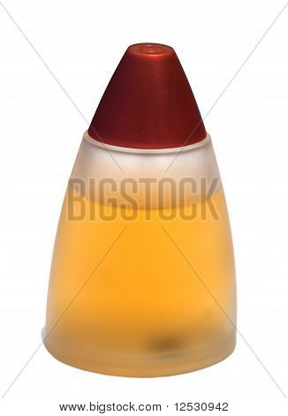 Kleine oranje flessen geïsoleerd op een witte achtergrond