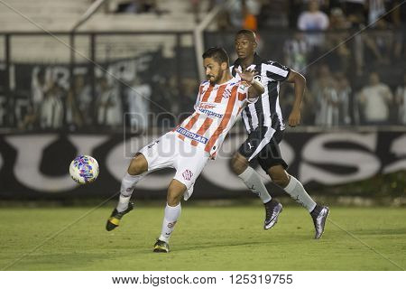 Rio de Janeiro Brasil - April 09 2016: Arthur Sanches and Ribamar player in match between Vasco da Gama and Madureira by the Carioca championship in the S
** Note: Visible grain at 100%, best at smaller sizes