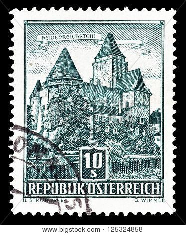 AUSTRIA - CIRCA 1960:  Cancelled postage stamp printed by Austria, that shows Heidenreichstein Castle.