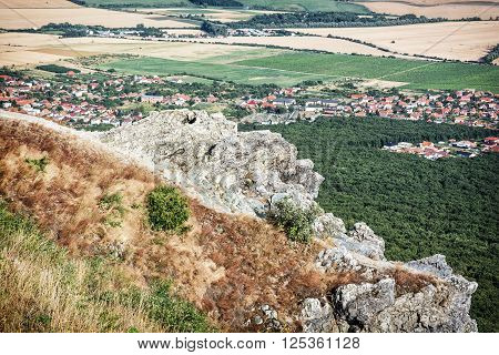 Rural landscape from the hill Zobor above the Nitra city Slovak republic.