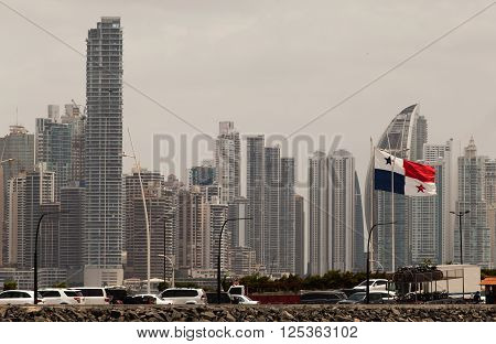 PANAMA - MARCH 23: Panama City Skyline, seen from Casco Viejo, March 23, 2016 in Panama