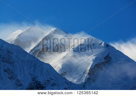 Scenic view of mountains, Kanchenjunga Region, Himalayas, Nepal.