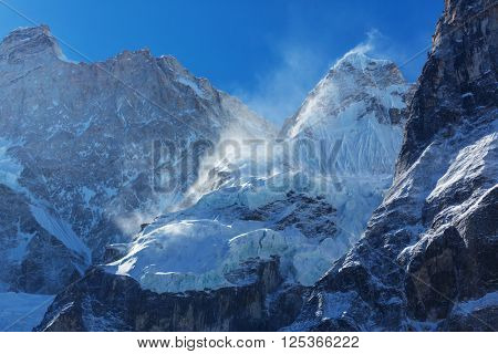 Scenic view of Jannu peak, Kanchenjunga Region, Himalayas, Nepal.