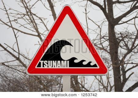 Panneau d'avertissement de tsunami