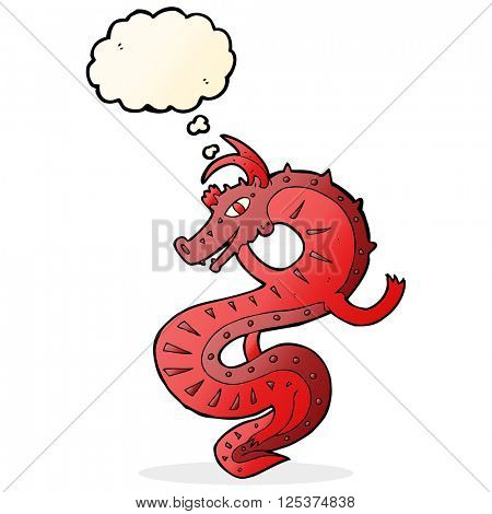 saxon dragon cartoon with thought bubble