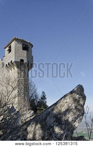 The La Cesta tower of Mount Titan in San Marino