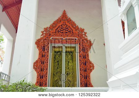 Window Of A Thai Temple In Bangkok