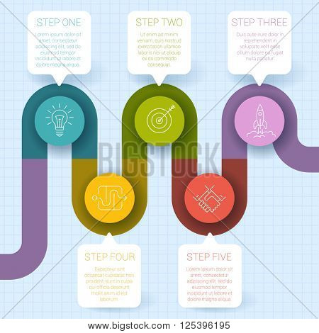Ifographic vector step by step mock up.