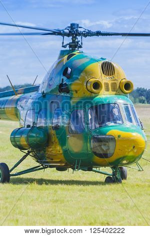 Minsk, Belarus-June 21, 2014: MI-2 Helicopter on Air During Aviation Sport Event Dedicated to the 80th Anniversary of DOSAAF Foundation in Minsk on June 21, 2014 in Minsk, Republic of Belarus