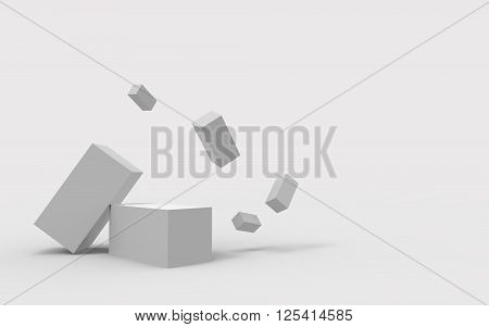 Abstract Geometrical Lowpoly Fragmentation square monochrome and Graphic Resources. 3D