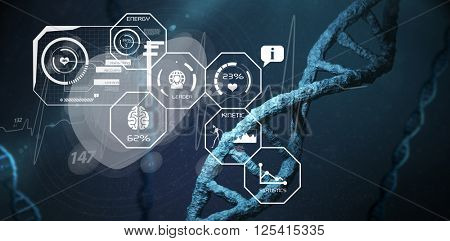 Application of heart rate against image of a dna
