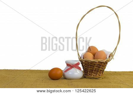 Rural still life isolated on white background