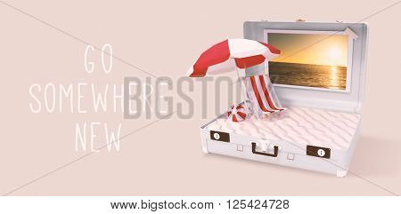 Image of a suitcase against beige background