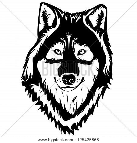 Wolf Face Tattoo White