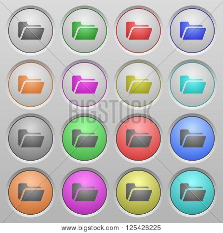 Set of Folder open plastic sunk spherical buttons.