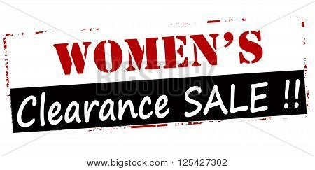 Rubber stamp with text women clearance sale inside vector illustration