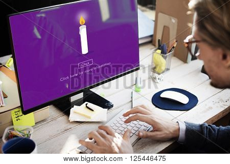 Candle Light Flame Faith Icon Concept