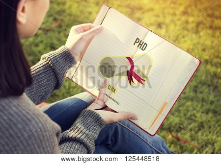 PhD Doctor of Philosophy Degree Education Graduation Concept