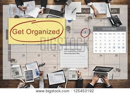 Get Organized Tidy Up Clean Schedule To Do Concept