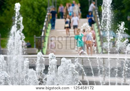 part of fountain and space with people on bridge in Tsaritsyno park. Moskow, Russia.
** Note: Soft Focus at 100%, best at smaller sizes